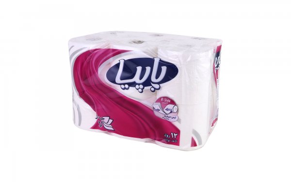 دستمال توالت چهارلایه پاپیا بسته 12 رول