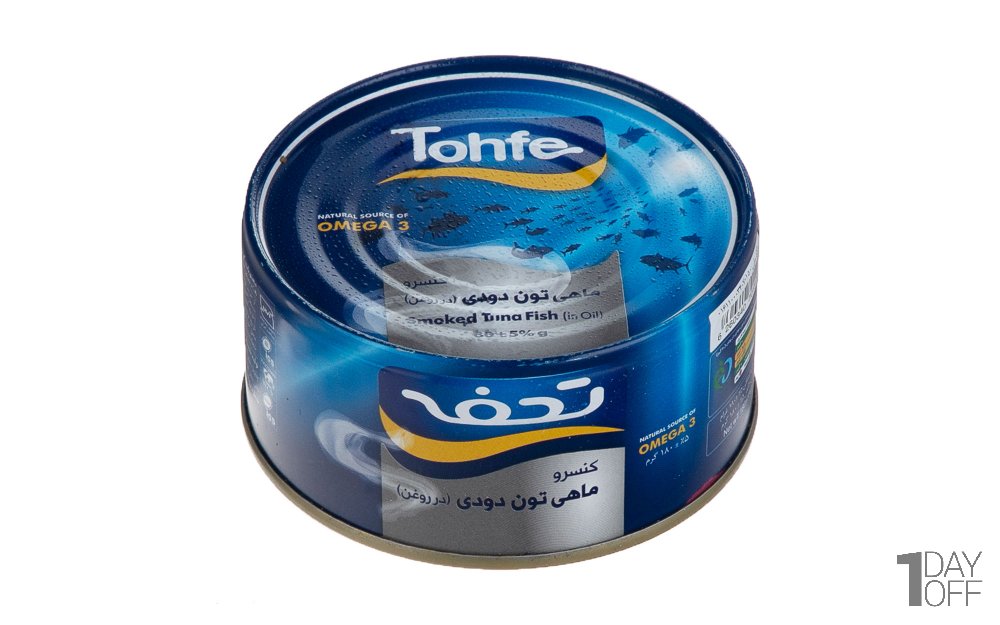 کنسرو ماهی تون در روغن دودی تحفه مقدار 180 گرم	