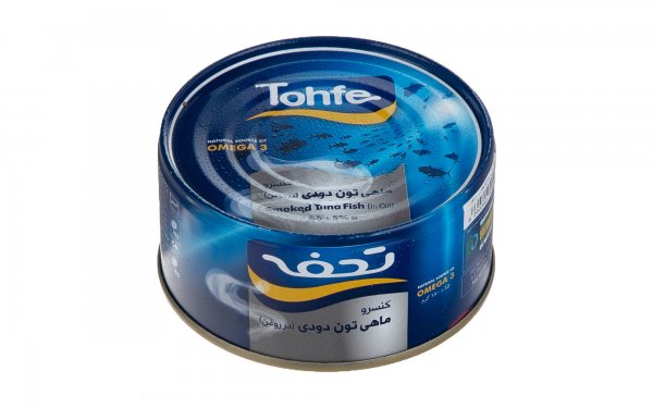 کنسرو ماهی تون در روغن دودی تحفه مقدار 180 گرم	