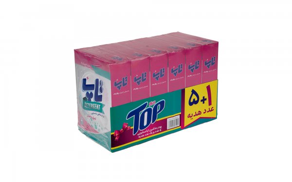 بسته 5+1 پودر ماشین لباسشویی تاپ مقدار هر بسته 500 گرم