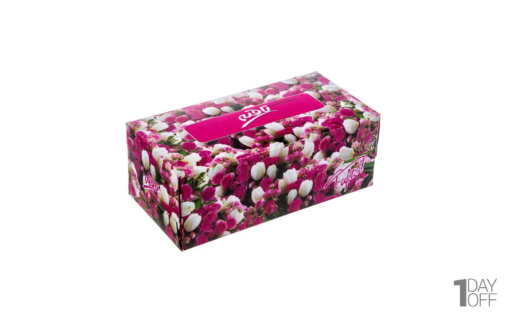 دستمال کاغذی دولایه تافته طرح غنچه بسته 150 برگ