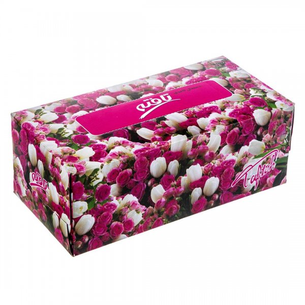 دستمال کاغذی دولایه تافته طرح غنچه بسته 150 برگ