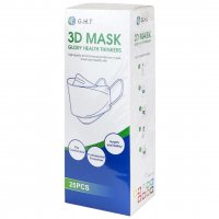 ماسک سه‌بعدی سفیدآبی جی.اچ.تی (G.H.T) بسته 25 عددی 