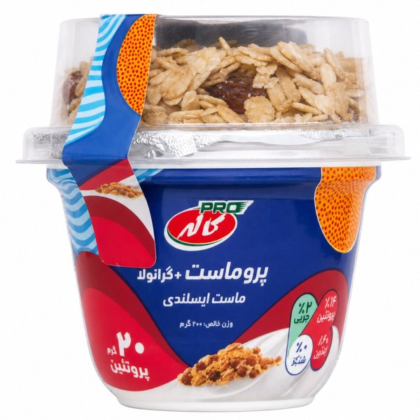 ماست ایسلندی پروماست به همراه گرانولا کاله مقدار 200 گرم