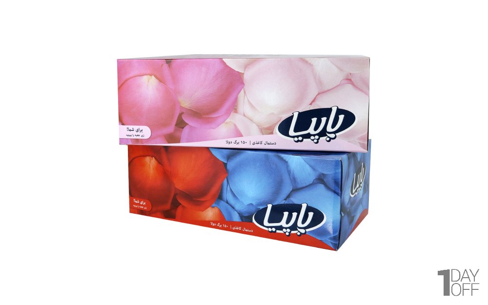 دستمال کاغذی دولایه پاپیا بسته 150 برگ