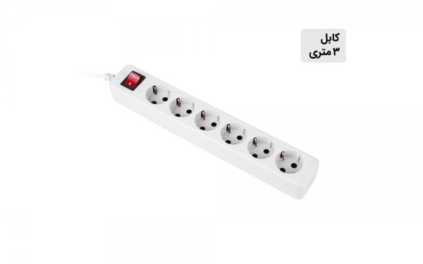 6 راهی ارت دار پارت الکتریک مدل شهاب با کابل 3 متر