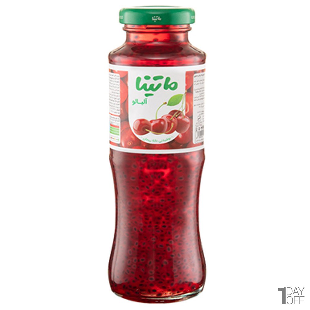 نوشیدنی دانه ریحان با طعم آلبالو ماتینا مقدار 275 میلی‌لیتر