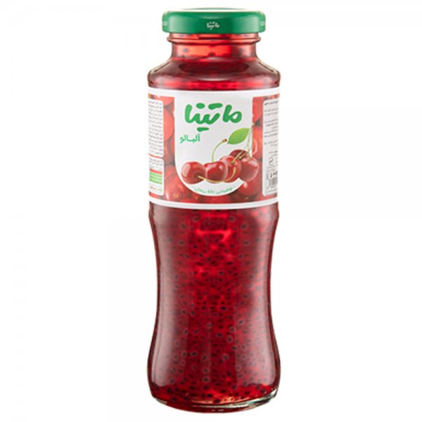 نوشیدنی دانه ریحان با طعم آلبالو ماتینا مقدار 275 میلی‌لیتر