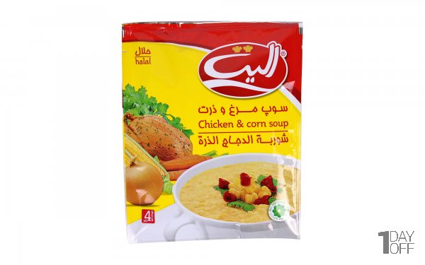 سوپ مرغ و ذرت نیمه‌آماده الیت مقدار 65 گرم