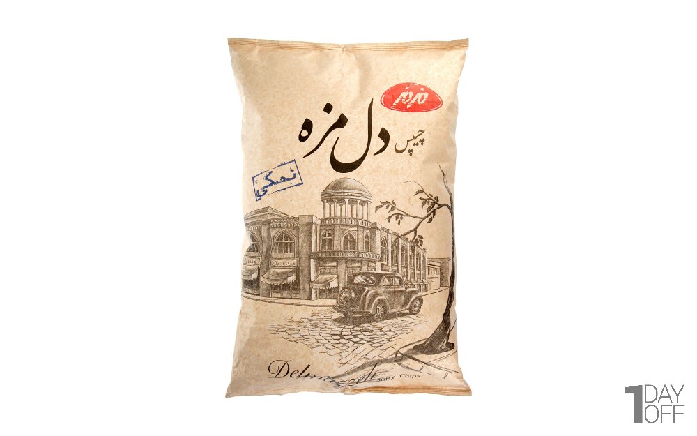 چیپس دل مزه نمکی خانواده مزمز مقدار 450 گرم