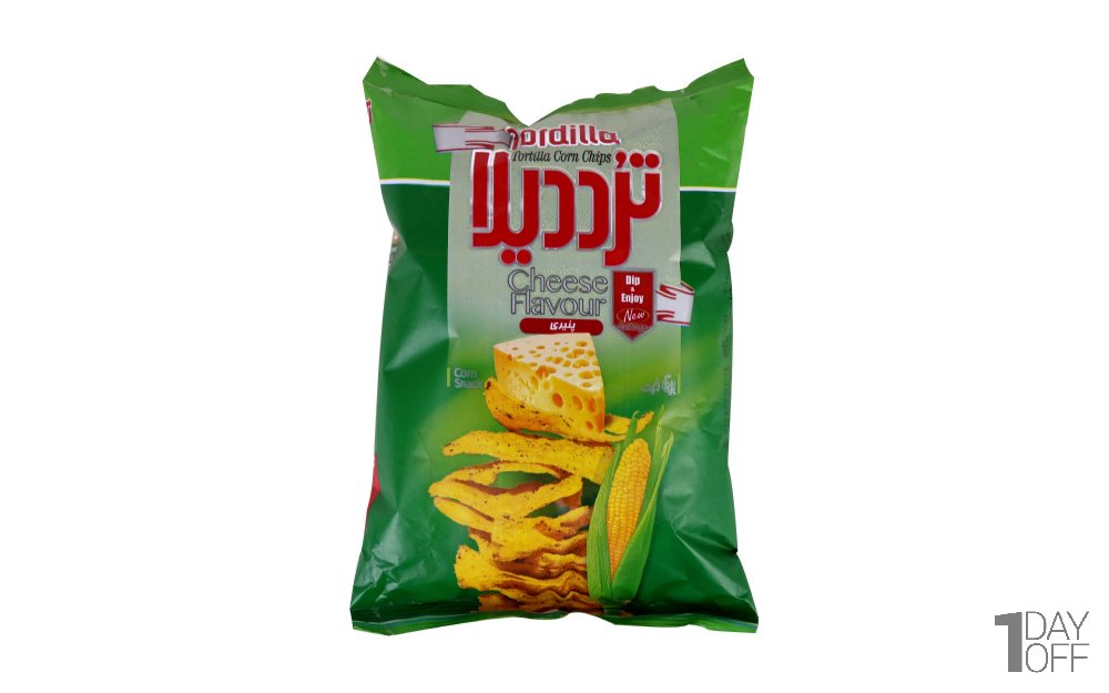 چیپس ذرت با طعم پنیری ترددیلا مقدار 100 گرم