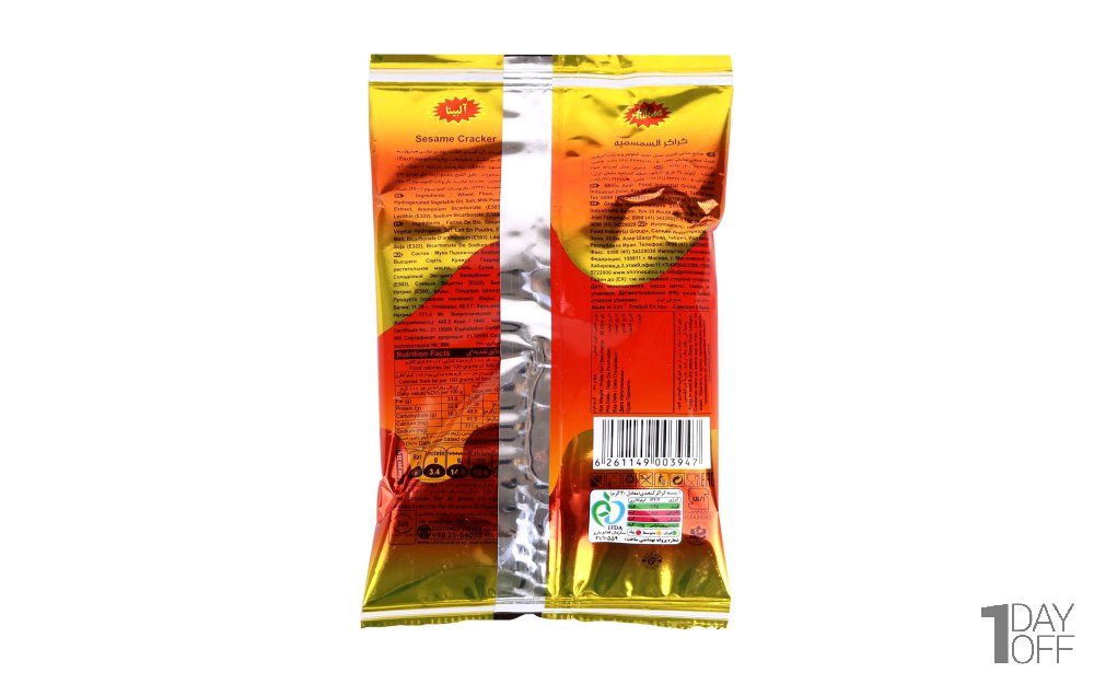 بیسکویت چوب‌شور کنجدی شیرین‌عسل مقدار 30 گرم
