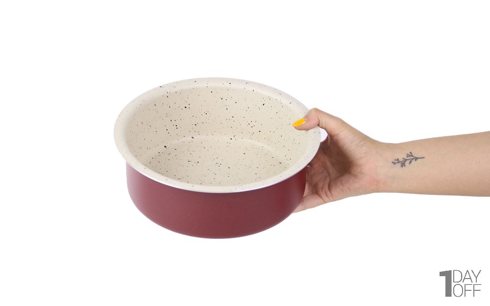 قالب کیک گرانیتی دایره قطر 22 در  ارتفاع 7.5 سانتی‌متر رنگ زرشکی