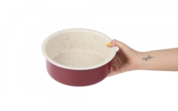 قالب کیک گرانیتی دایره قطر 22 در  ارتفاع 7.5 سانتی‌متر رنگ زرشکی