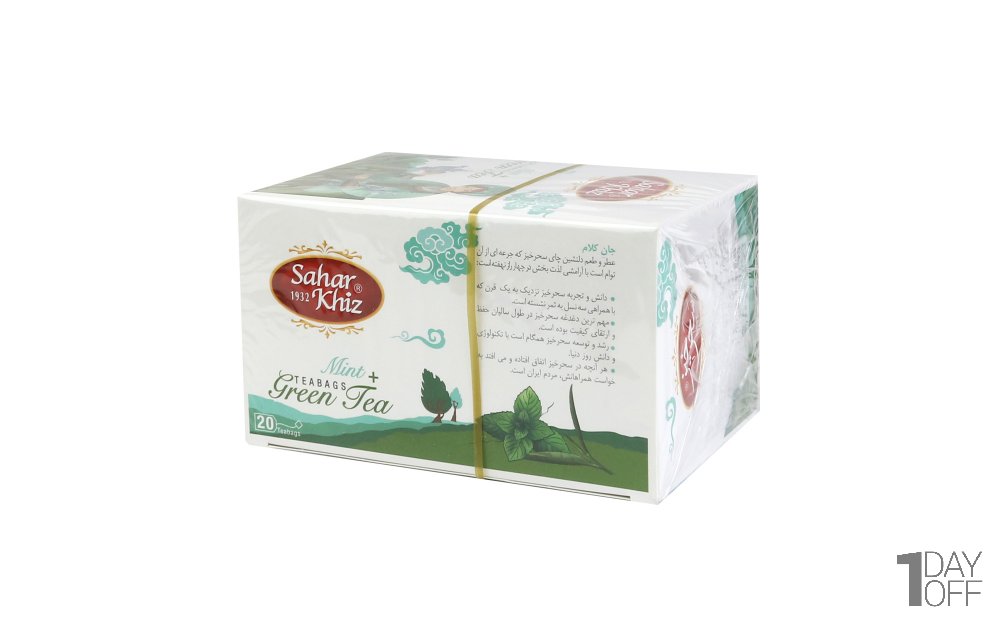  چای سبز کیسه ای و نعنا سحرخیز بسته 20 عددی