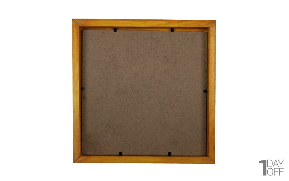 قاب عکس چوبی دست ساز ابعاد 22x22 سانتی‌متر رنگ نارنجی