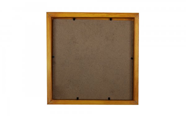 قاب عکس چوبی دست ساز ابعاد 22x22 سانتی‌متر رنگ نارنجی