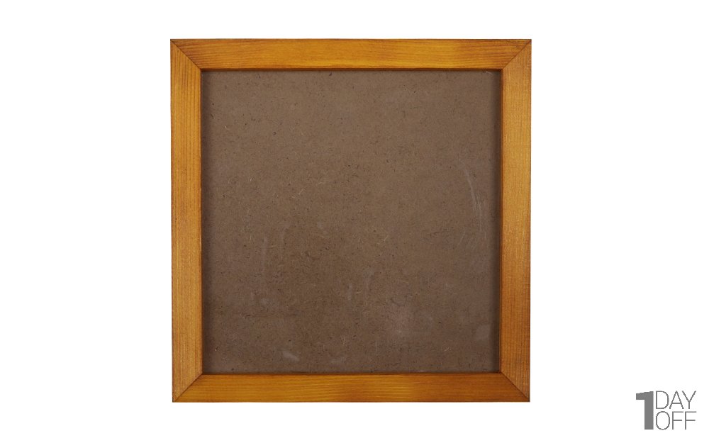 قاب عکس چوبی دست ساز ابعاد 22x22 سانتی‌متر رنگ نارنجی