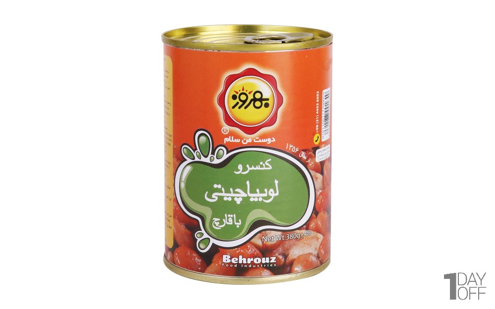 کنسرو لوبیاچیتی با قارچ بهروز مقدار 380 گرم