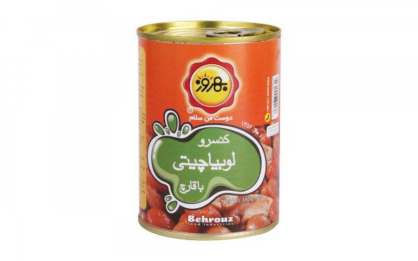 کنسرو لوبیاچیتی با قارچ بهروز مقدار 380 گرم