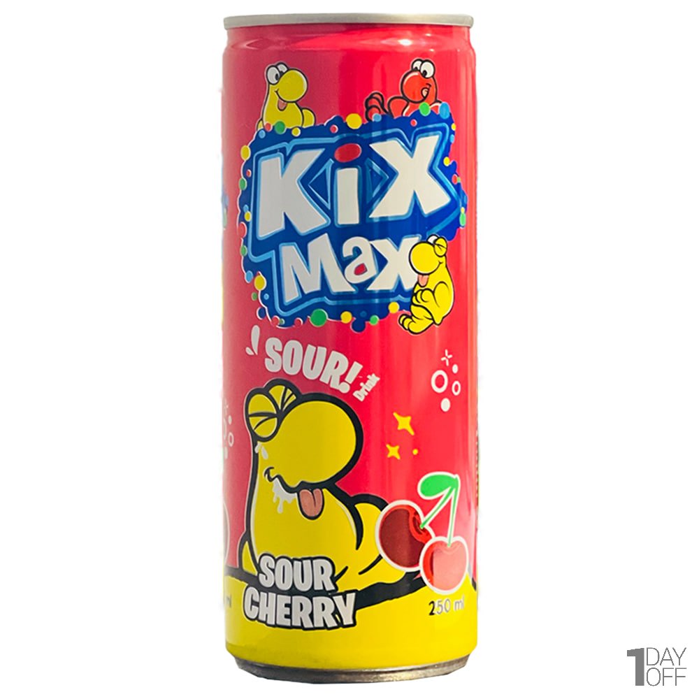 نوشیدنی گازدار کیکس مکس KIX MAX آلبالو مقدار 250 میلی‌لیتر