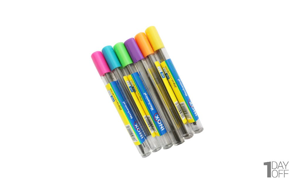 نوک مداد نوکی 0.5 میلی‌متری اینوکس (Inox) نوع HB رنگ مشکی