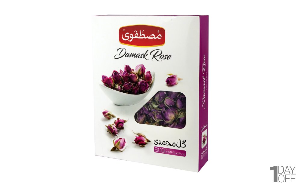 غنچه گل محمدی مصطفوی مقدار 60 گرم
