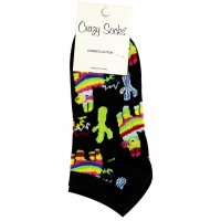  جوراب کالج طرح بیابان رنگارنگ کریزی ساکس (Crazy Socks) کد 2595 رنگ زمینه مشکی 