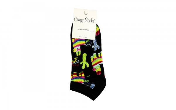  جوراب کالج طرح بیابان رنگارنگ کریزی ساکس (Crazy Socks) کد 2595 رنگ زمینه مشکی 