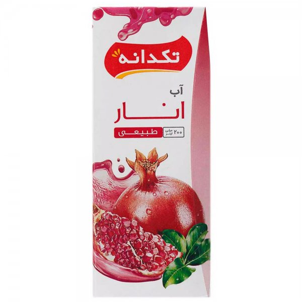 آب انار تکدانه مقدار 200 میلی‌لیتر