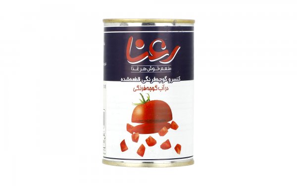 کنسرو گوجه‌فرنگی قطعه شده در آب گوجه رعنا مقدار 380 گرم
