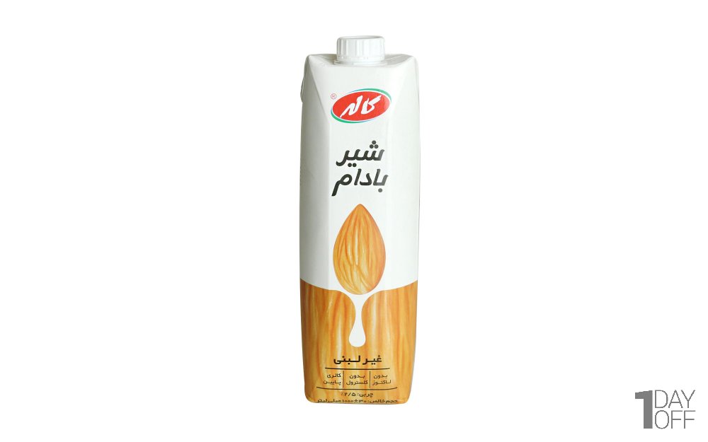شیر غیر لبنی وگان بادام بدون شکر آژیل کاله مقدار 1 لیتر