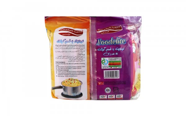 نودل با طعم گوشت آماده‌ لذیذ مقدار 75 گرم بسته 5 عددی
