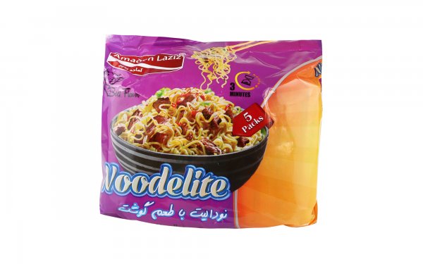 نودل با طعم گوشت آماده‌ لذیذ مقدار 75 گرم بسته 5 عددی
