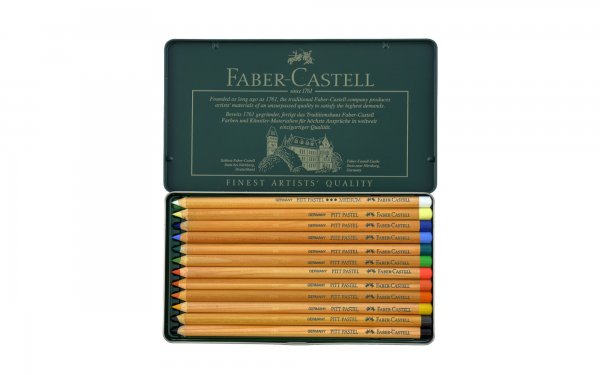 پاستل مدادی 12 رنگ فابر کاستل (Faber Castell) سری Finest Artists Quality مدل Pitt 