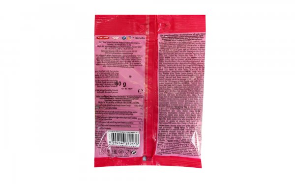 پاستیل ببتو (BEBETO) مدل VEGAN SOUR STRAWBERRY مقدار 60 گرم