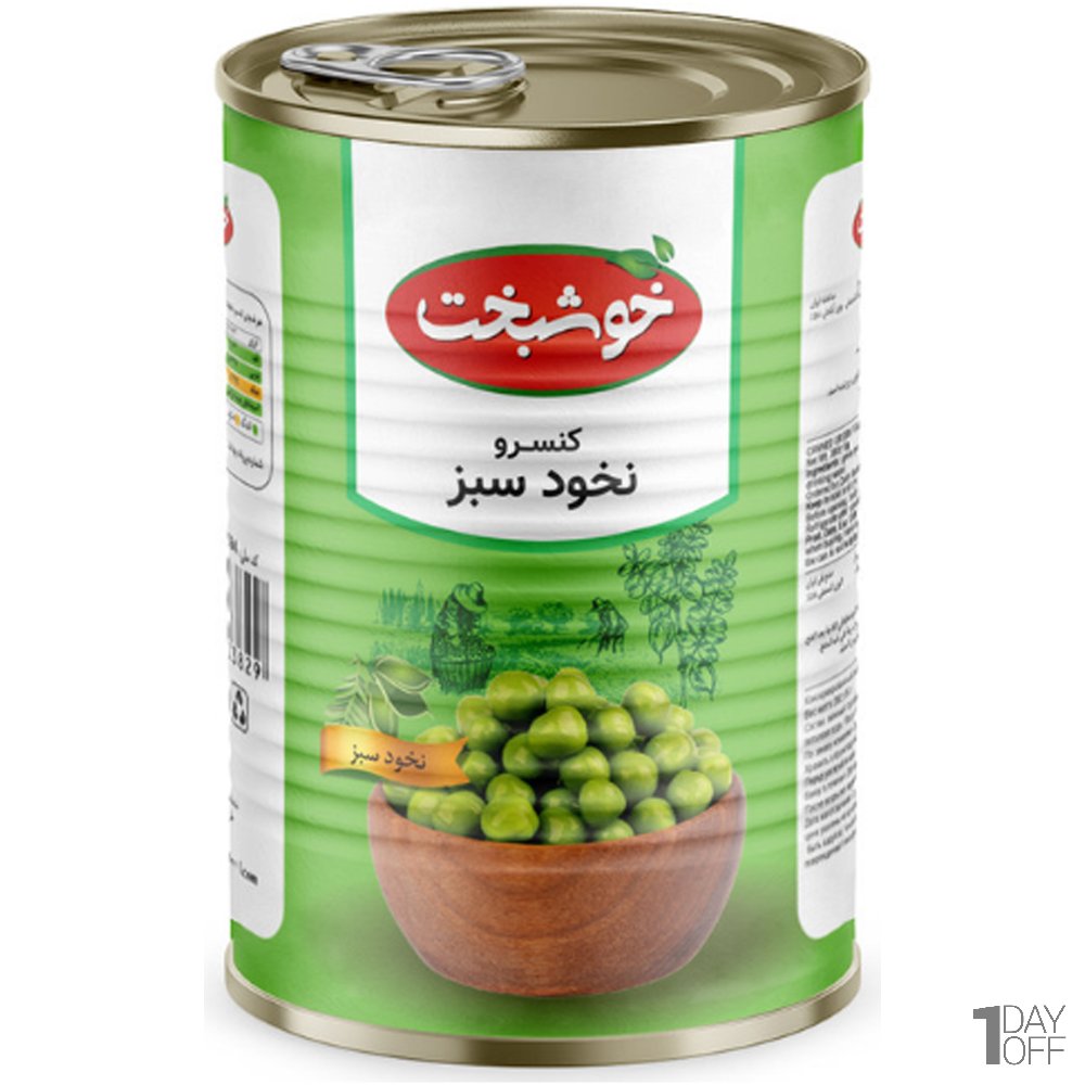 کنسرو نخود سبز خوشبخت مقدار 380 گرم
