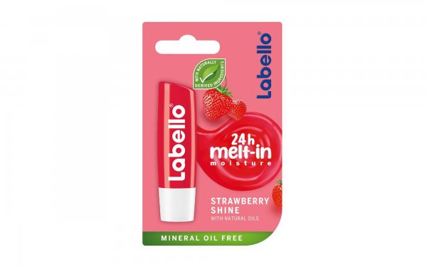 بالم لب لابلو Labello مدل Strawberry Shine رایحه توت‌فرنگی مقدار 4.8 گرم 