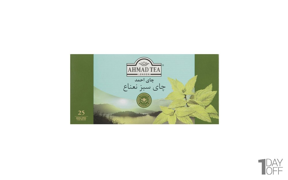 چای سبز کیسه‌ای با طعم نعناع احمد بسته 25 عددی