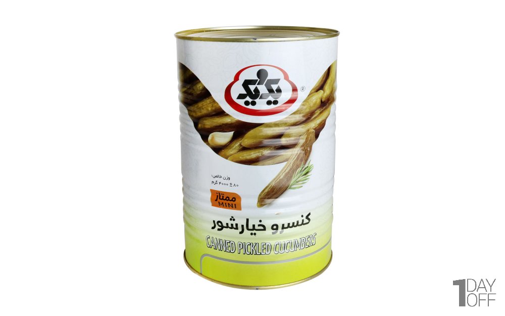 کنسرو خیار شور یک‌و‌یک مقدار 4 کیلوگرم