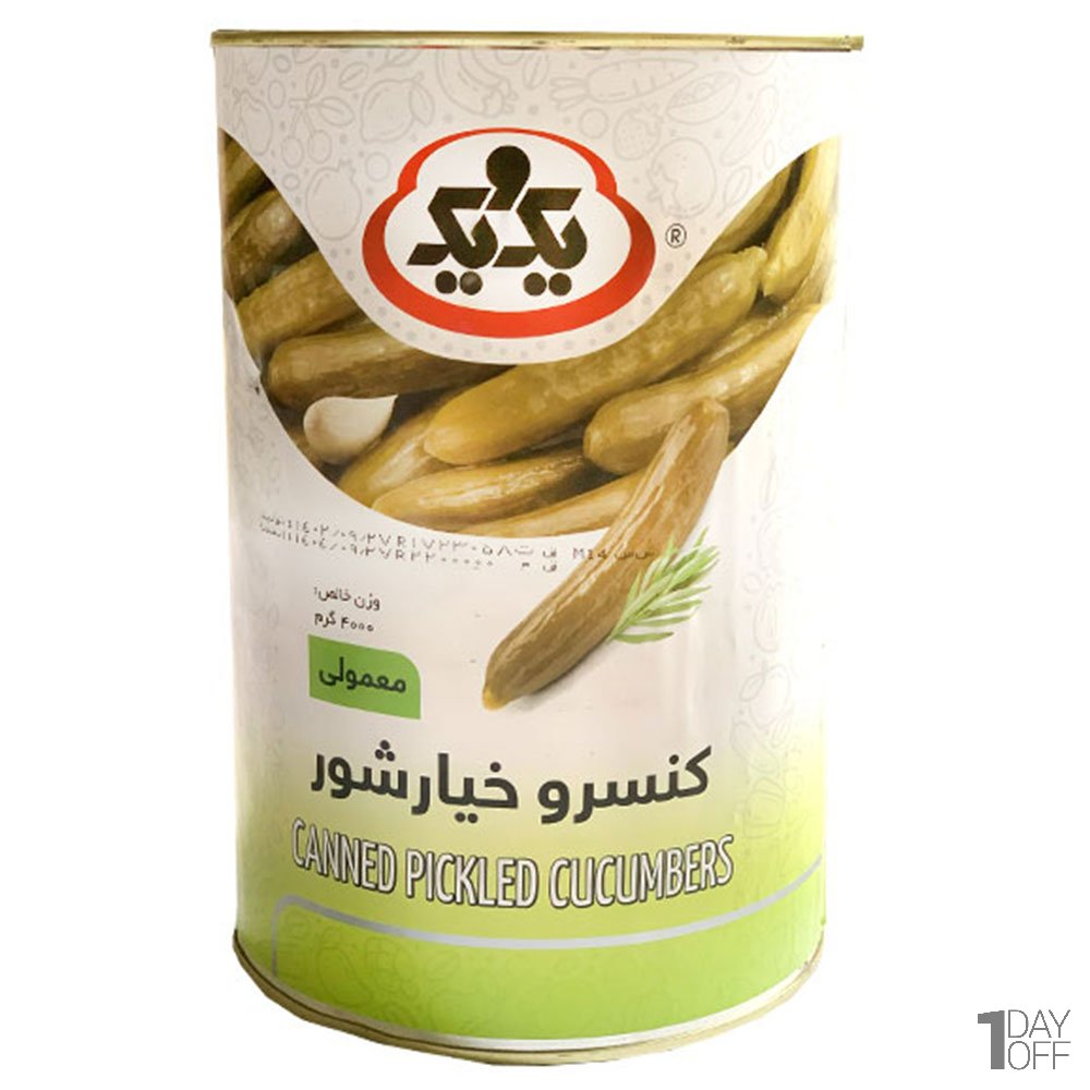 کنسرو خیار شور یک‌و‌یک مقدار 4 کیلوگرم
