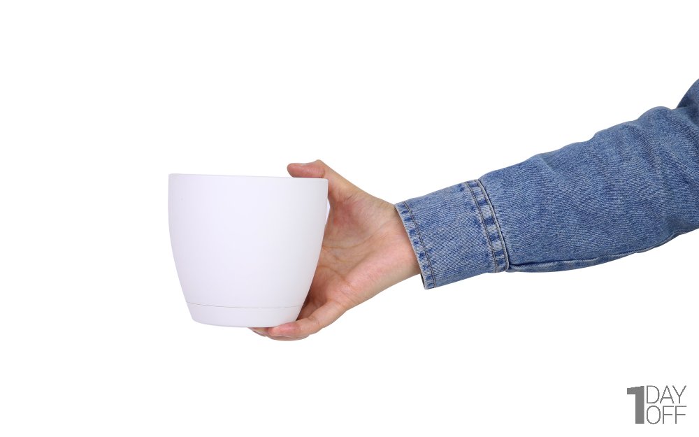 گلدان دایره‌ای سفید سایز 12.5 کد 101 مهرنی (Mehrni)