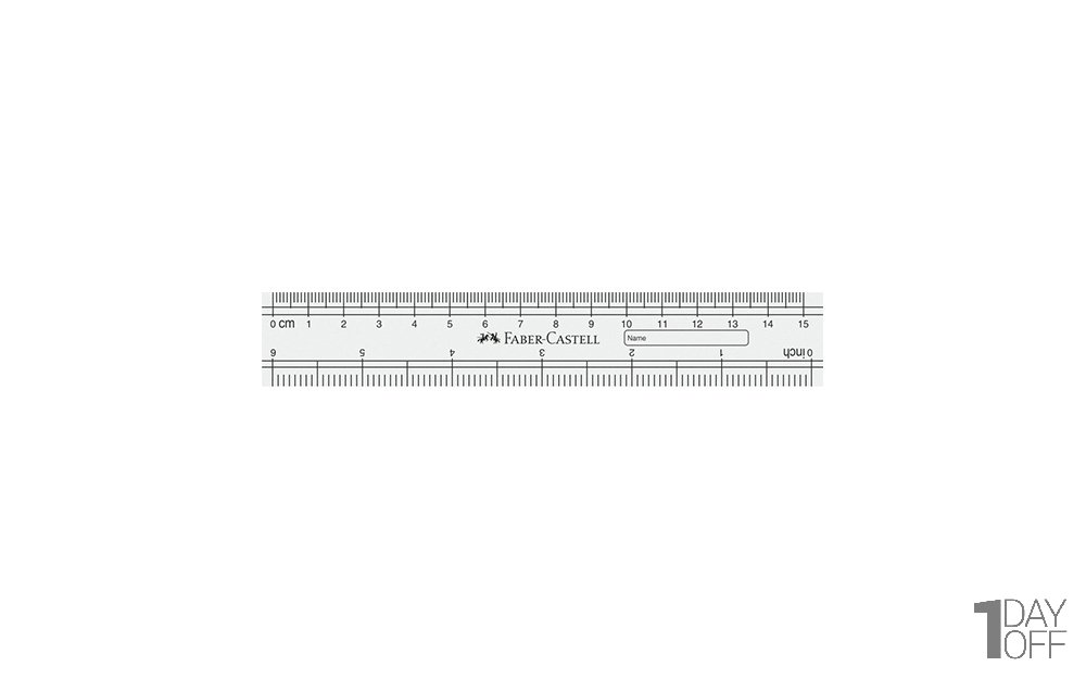 خط‌کش ژله‌ای فابر کاستل (Faber Castell) 15 سانتی‌متری رنگ شفاف