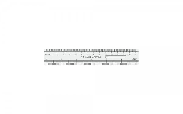 خط‌کش ژله‌ای فابر کاستل (Faber Castell) 15 سانتی‌متری رنگ شفاف