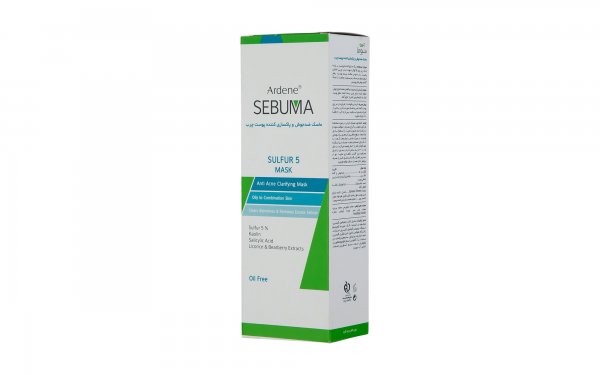 ماسک ضدجوش و پاکسازی کننده صورت آردن مدل Sebuma Sulfur 5 مقدار 75 میلی‌لیتر