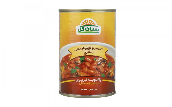 کنسرو لوبیا چیتی با قارچ سان‌ گل مقدار 420 گرم 