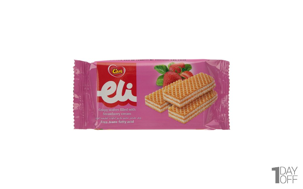 ویفر کرمدار با طعم توت‌فرنگی لینا مقدار 40 گرم	