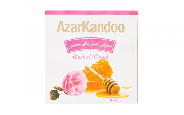 دمنوش عسل و گل‌محمدی آذرکندو بسته 10 عددی