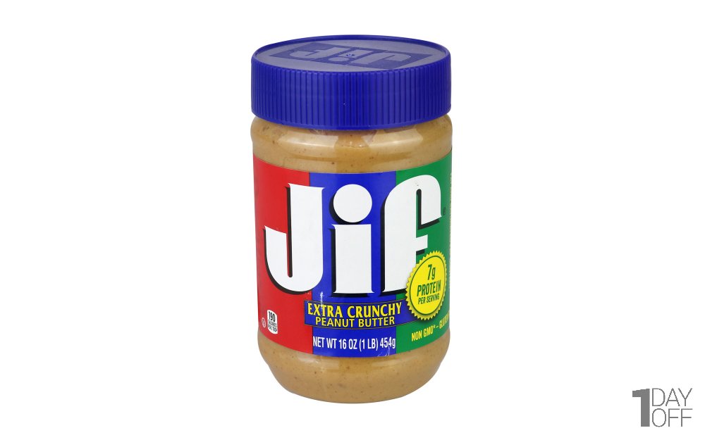 کره بادام‌زمینی جیف (Jif) نوع Extra Crunchy مقدار 454 گرم