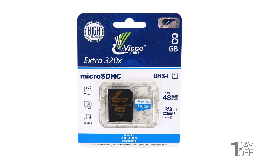 کارت حافظه 8 گیگابایت میکرو SD ویکومن (Vicco Man) مدل Extra 320X